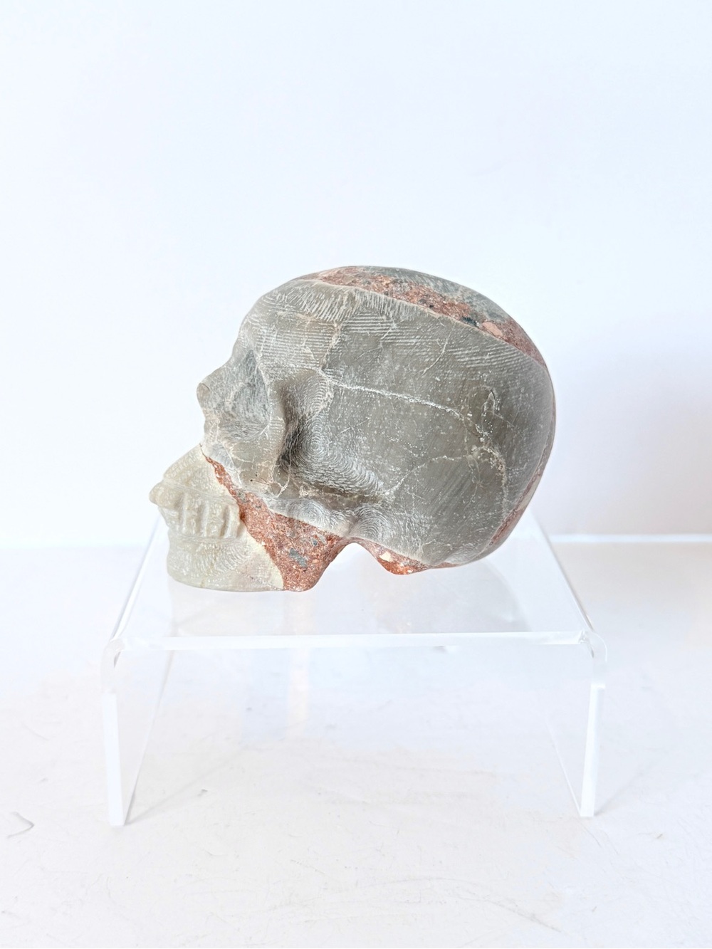 Australian Brecciated Chert Crystal Skull Carving Carved Stone Sculpture 294g - Picture 8 of 15